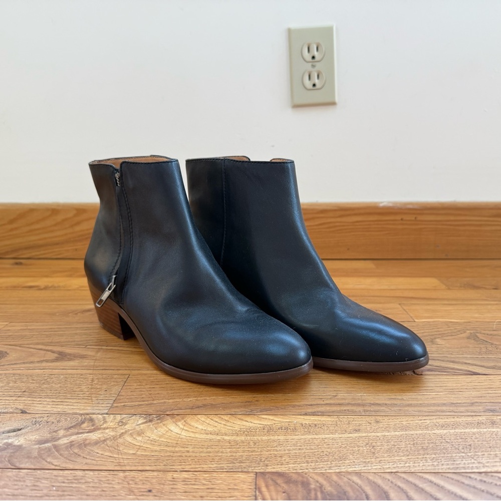 J. Crew Factory Black Leather Ankle Boots